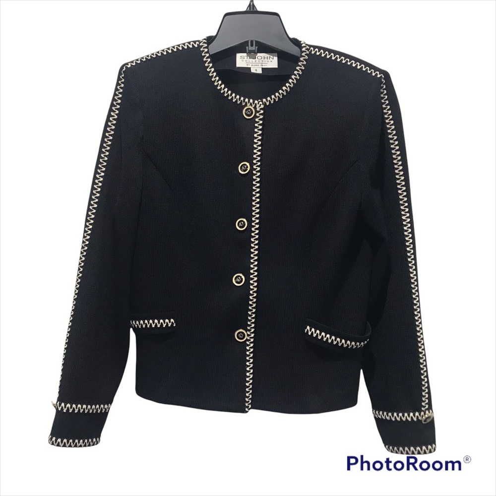 St. John collection by Marie Gray black women’s jacket top size 6